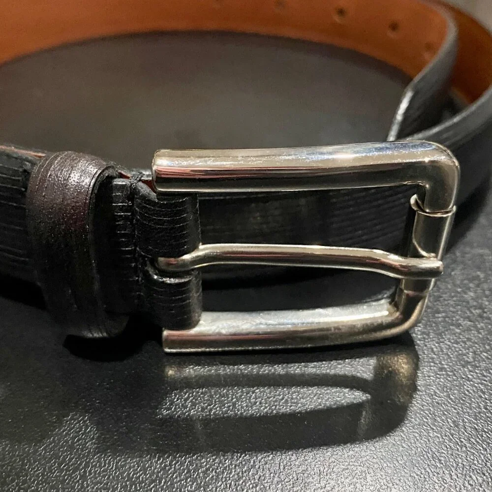 Men Cole Haan Quiet Luxury Minimalist Office Classic Preppy Leather Belt 34